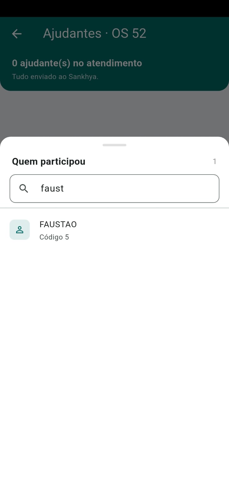 Inclusão de ajudante no aplicativo TaskCheck